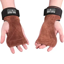 Premium Cowhide Anti - Skid Gym Gloves for Weightlifting & Crossfit (Brown)