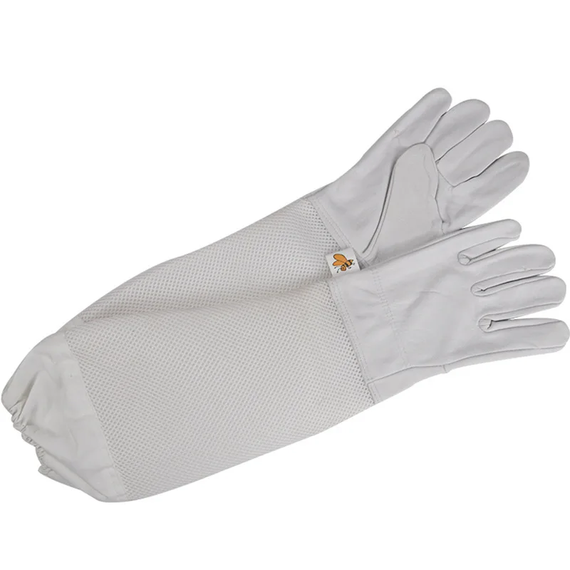 1 Pair Beekeeping Gloves Sting Sheepskin Long Gloves For Beekeepers Beekeeping Tools Protective Sleeves Mesh Breathable Anti Bee beekeeping tools beekeeping accessories beekeeper gloves