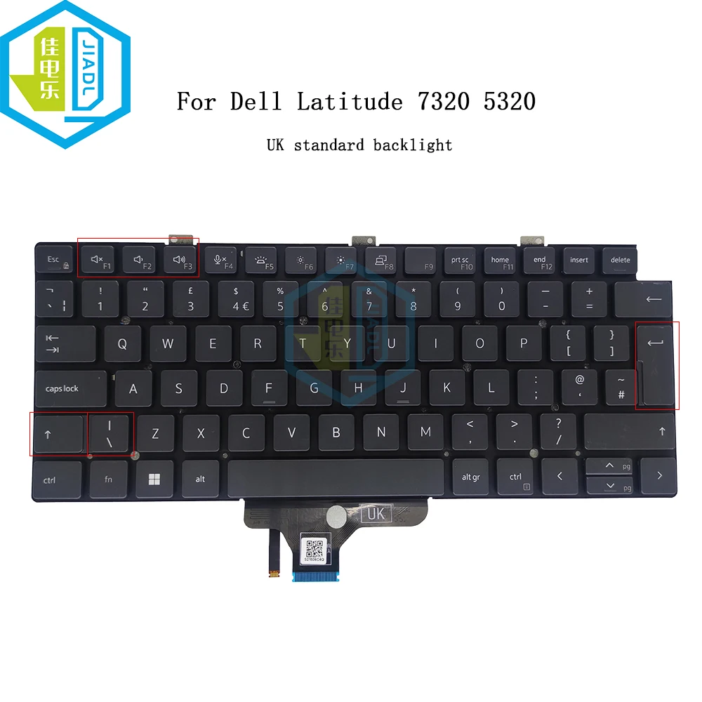 Teclado Retroiluminado para Dell Latitude 7320 5320 em Notebook Teclados de Substituição 0kp0jf Reino Unido gb gb Retroiluminado Kp0jf Cn0kp0jf
