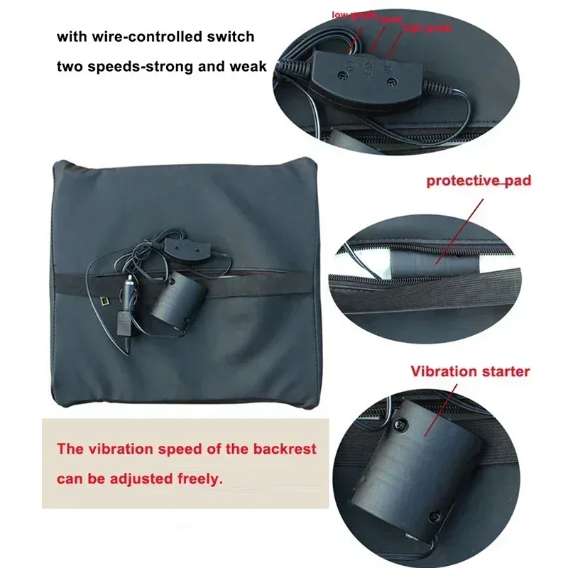 Car Electric Massage Back Cushion for Car Seat Support Health Care Lumbar Pad Auto Back Pillow leather Auto Seat Support car seat cushion lumbar back cushion car back cushion car cushion