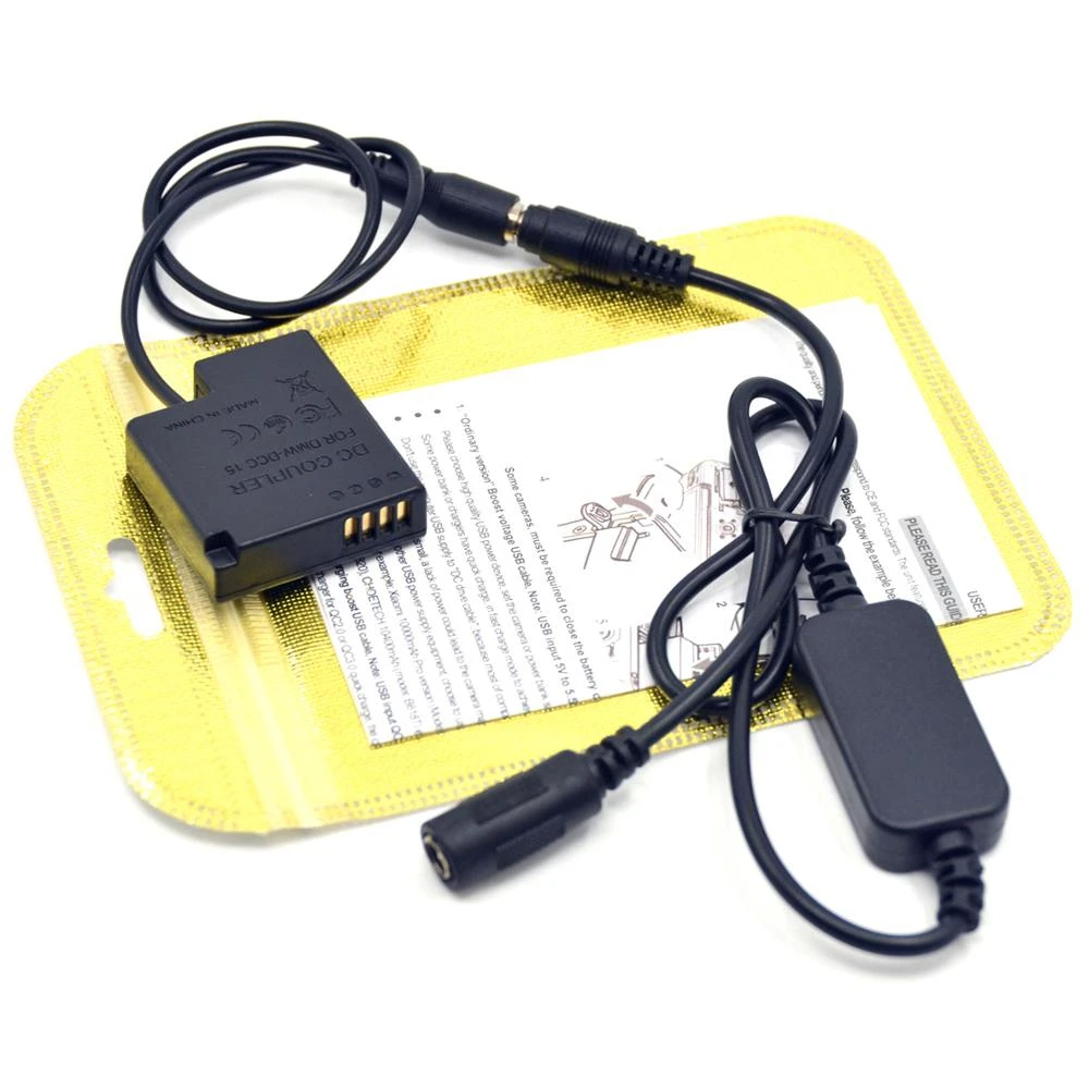 12V-24V Step-Down Power Adapter Cable + DMW-DCC15 Dummy Battery DMW-BLH7E BLH7EPP for Panasonic DMC-GM1 GM5 GF7 GF8 LX10 LX15
