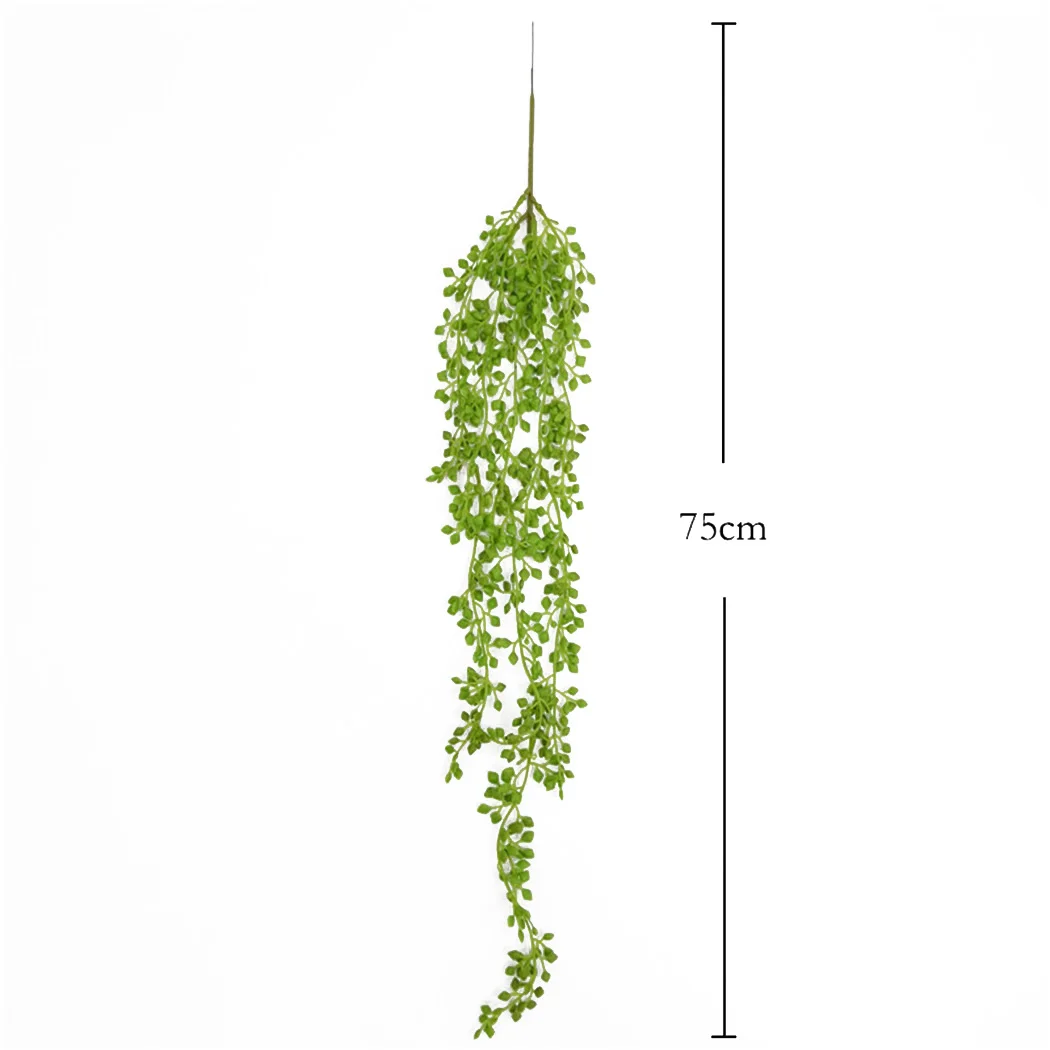 75cm Artificial Green Plants Hanging Ivy Leaves Radish Seaweed Grape Fake Flowers Vine Home Garden Wall Party Decoration