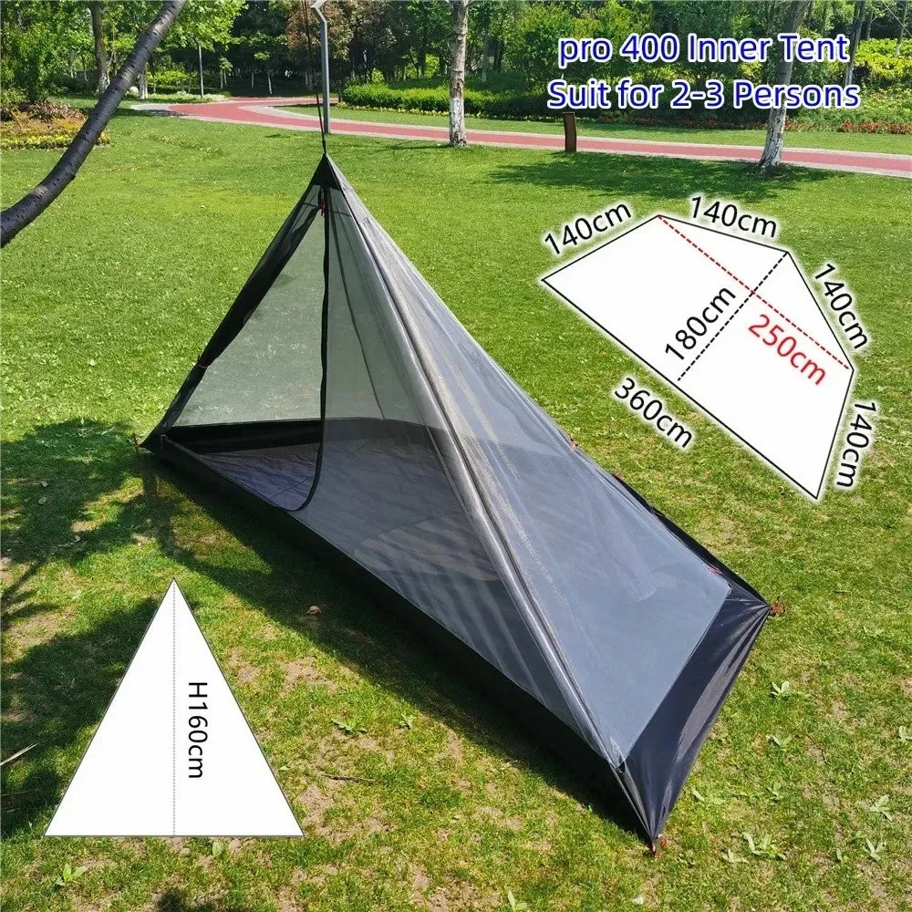 320/400 Pyramid Teepee Mest Tent Ultralight Outdoor Mosquito Net Pentagon Rodless Inner Tent For Camping Backpacking Hiking camping tent portable tent