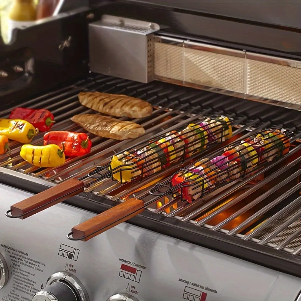 Mini Barbecue Cage BBQ Hot Dog Cage Outdoor Barbecue Basket Net BBQ Rack Stainless Steel