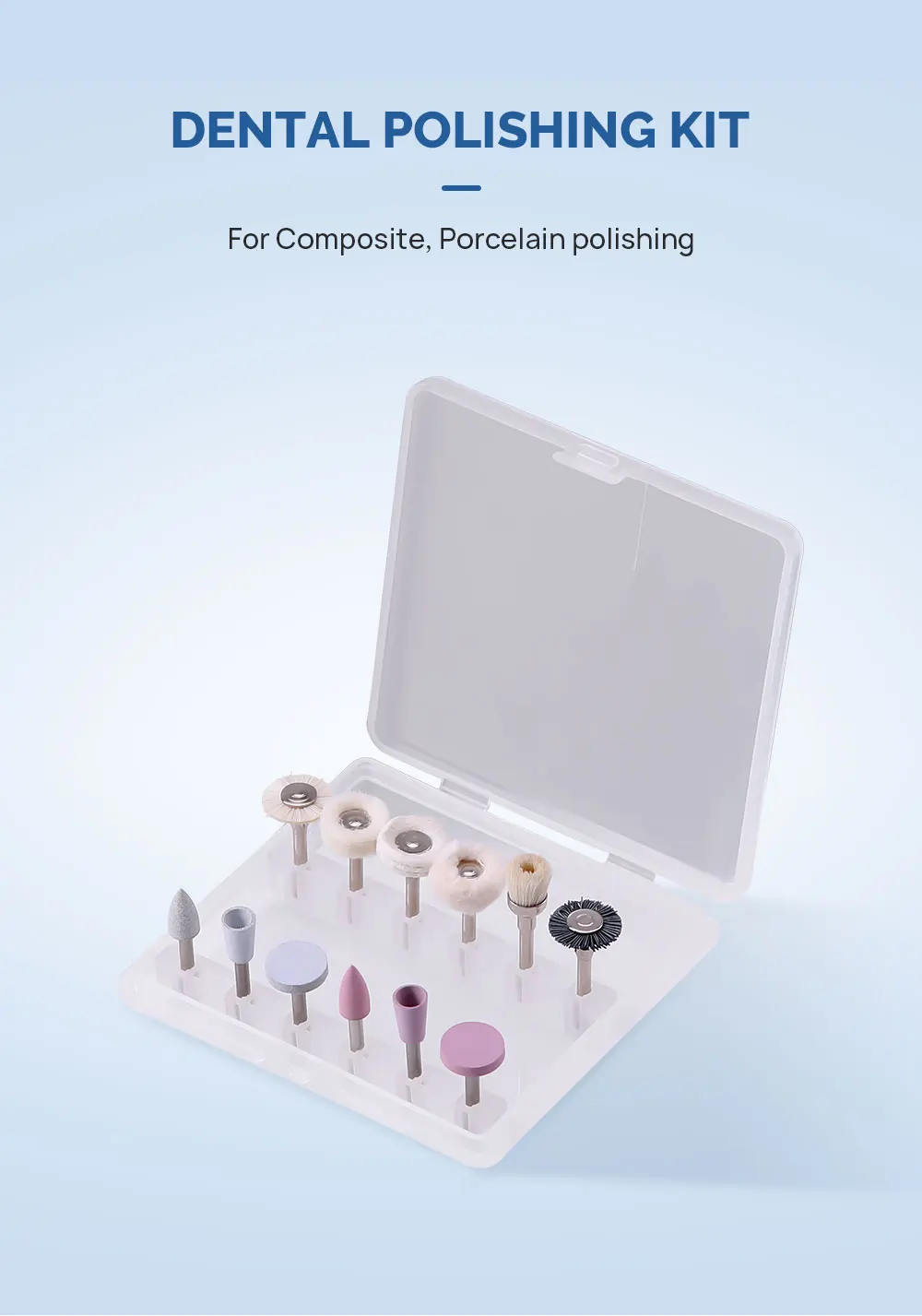 12 teile/schachtel AZDENT Dental Composite Polieren Finishing Kit Silikon Polierer Polieren Pinsel RA 2,35mm für Niedrige Geschwindigkeit Hanpiece – Detail 1
