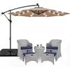 Best Choice Products Solar LED Offset Hanging Market Patio Umbrella for Lawn and Garden w/Easy Tilt Adjustment, Polyester Shade 1