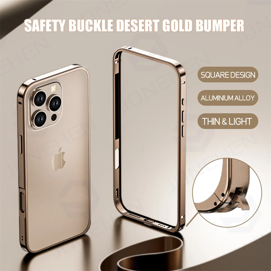 Coque Pare-choc En Alu Avec Protection Objectif Pour IPhone 13 / 13 Pro / 13 Pro Max - Anti-rayures