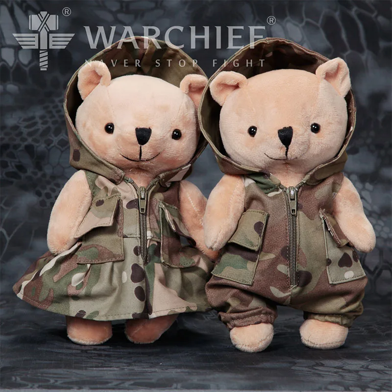 

Multicam Camouflage Tactical Bear Army Fans Friends Couple Match Gift Military Ornament Decoration Portable Detachable Toy Bear