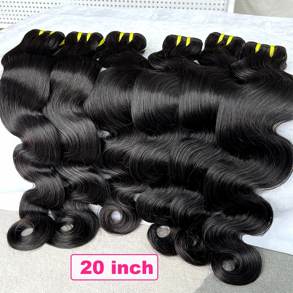 Yiwigs 10A Grade Body Wave Thick Sew In Human Hair Bundles 10-30 inches Black 3 Bundle Deals Raw Hair Weave Extensions