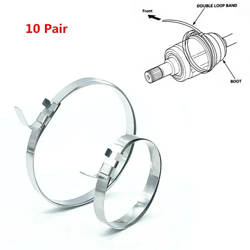CV Boot Clamp and Stainless Steel Clamp Clips 20Pcs Kit