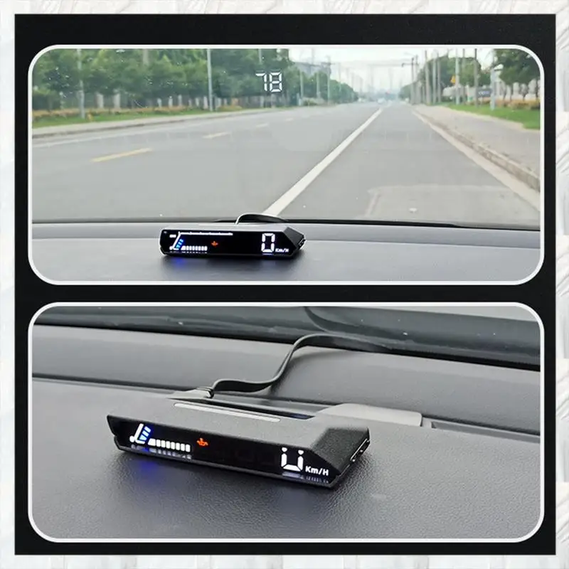 1 Piece S100 Dual Display HUD Head-Up Display Black Plastic Vehicle Instrument Transmission Oil Temperature Monitoring