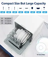 Pebble Countertop Dishwasher, 28 Pieces Dishes/Cycle, 6 Washing Programs&Hot Drying, Dish Washer with 360°Dual Spray, with Child 2