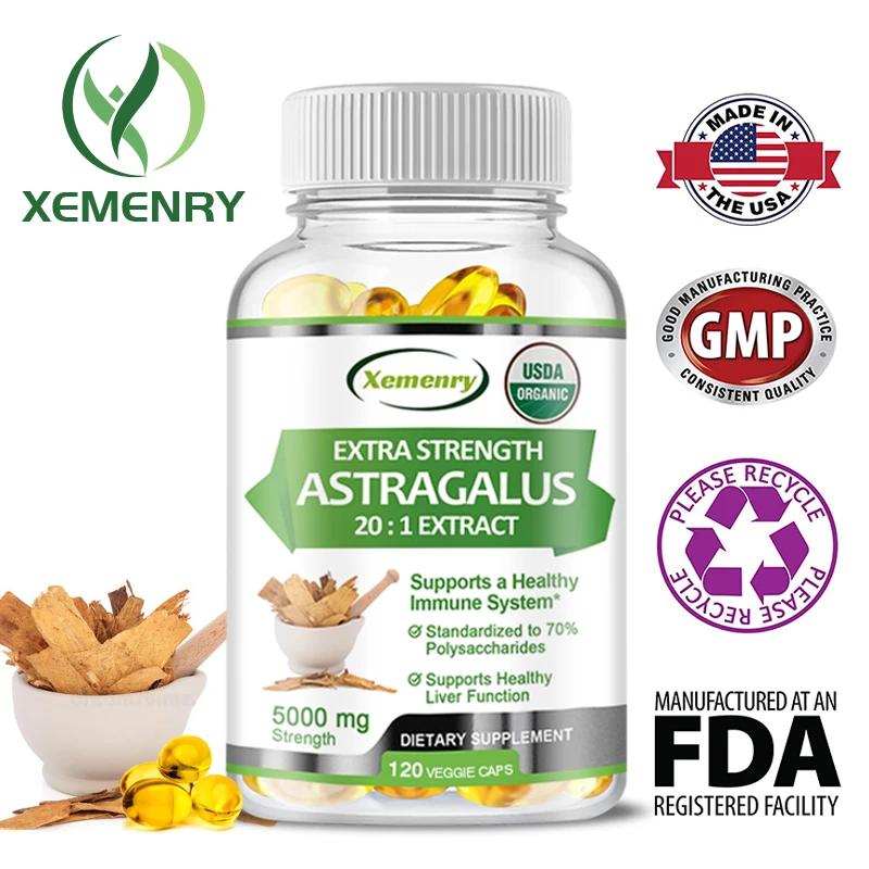

Premium Astragalus Root, 5000 Mg Traditional Immune Support, Prostate and Urinary Tract Health Non-GMO Project Verified