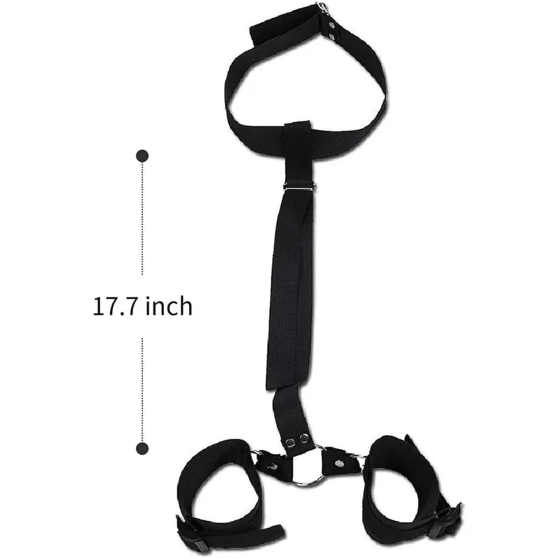 Set bondage regolabile in nylon nero per uomo e donna_voghion.com