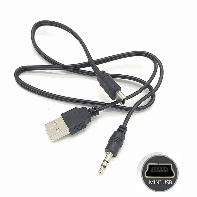 2 In 1 Usb Cable 3.5mm Jack Aux Cable+usb Male Mini Usb 5 Pin Charge For  Bluetooth Player Portable Speaker Date Cable Audio Wire - Data Cables -  AliExpress