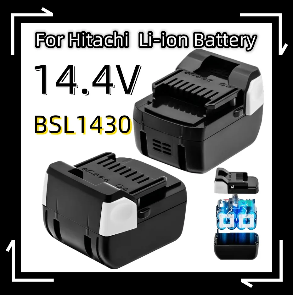 

NEW Replacement 14.4v12.8Ah Li-ion Power Tool Battery for HITACHI BSL1415 BSL1430 CD14DSL DH14DSL DS14DSL 329901 Cordless Drill