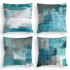Green, gray and white three-color linen pillowcase sofa cushion cover home decoration can be customized for you 40x40 50x50 1