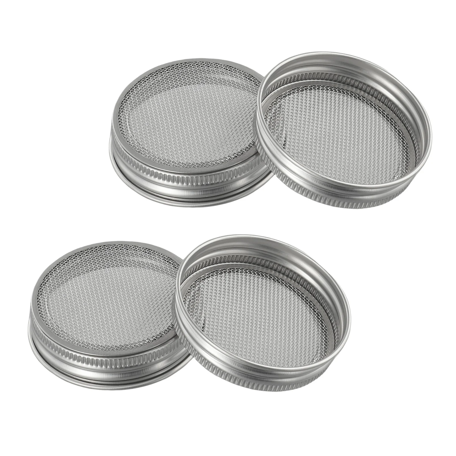 

4pcs Stainless Steel Strainer Sprouting Cover Lid For Jar Sprout DIY Planting Bean Sprouts Growing Cover Sprout Lids 70mm