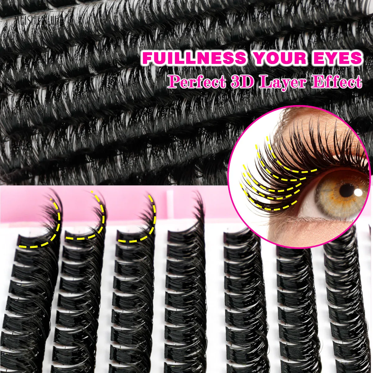 576/584 Pcs DIY Cluster Extension Lashes Kit Natural Long Individual Lashes with Glue/Tweezer, fake eyelashes,lash extension kit,eyelash set
