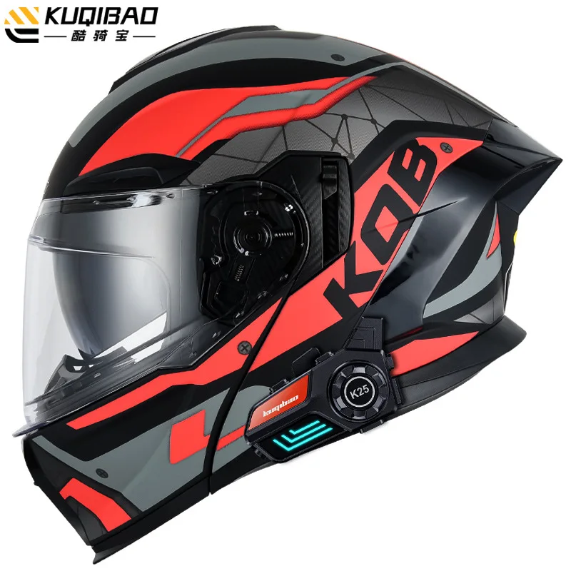 thumbnail image 1 of Casco integral con Bluetooth para motocicleta, doble lente, abatible hacia arriba, intercomunicador, aprobado por DOT, para carreras de motos y motocross, 1 of 5