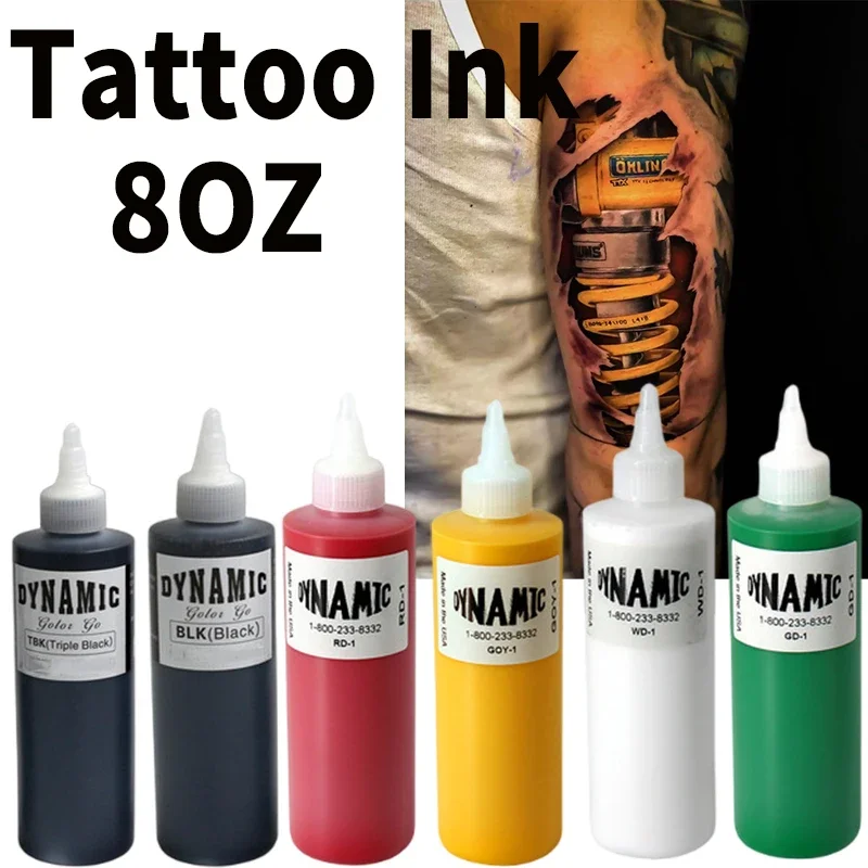 Dynamic Professional Black Tattoo Ink Pigment DIY Tattoo Pigment Practice Supplie Tattoo Gel Body Art Tattoo Pigment 8OZ BLK tattoo ink pigment