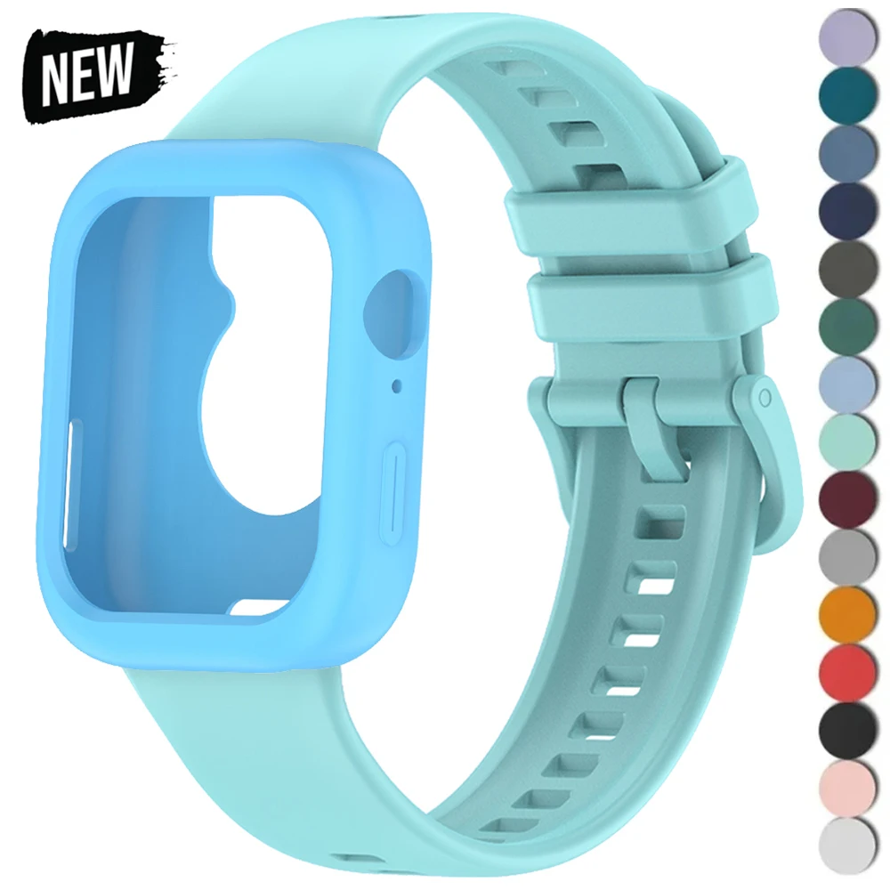 حزام سيليكون مع حافظة حماية لساعة Huawei Watch Fit...