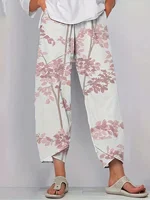 Women's oversized woven printed summer pants