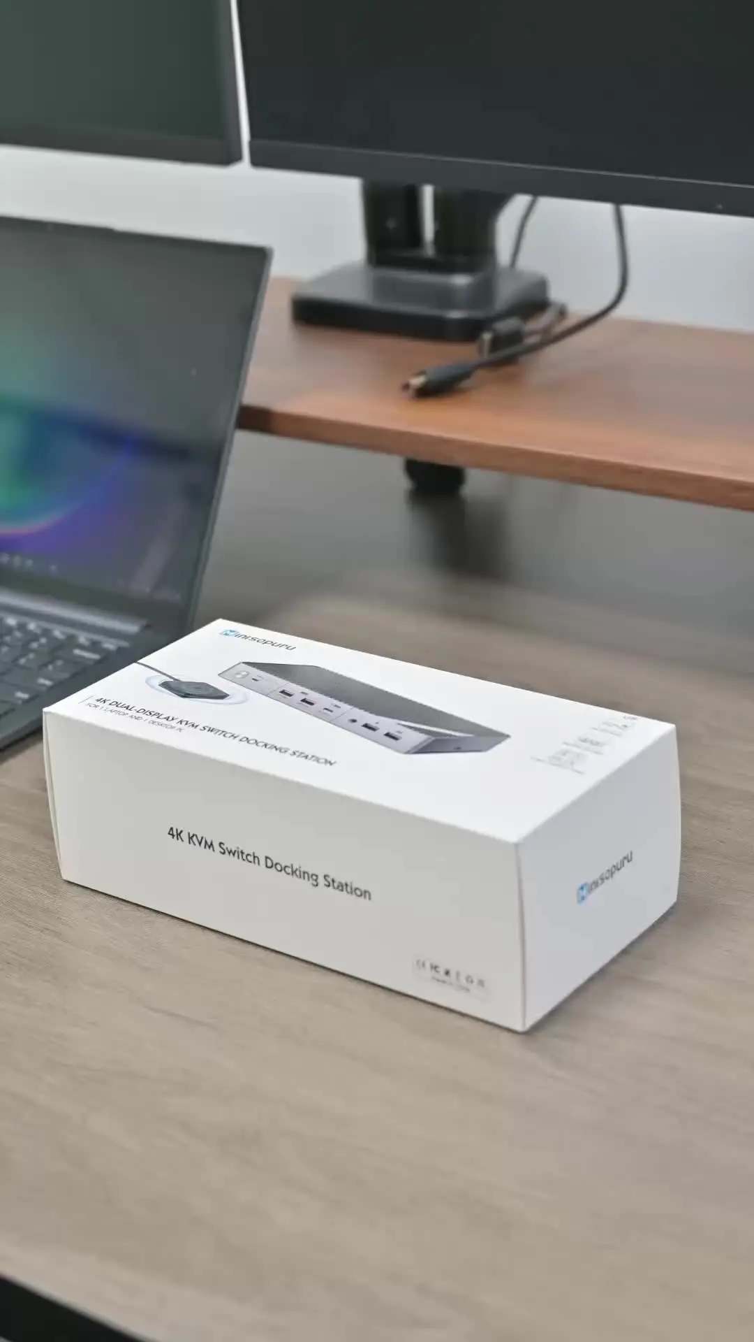 thumbnail image 2 of Kvm Switch Dual Monitor Minisopuru Dual Monitor KVM Switch Docking Station For Laptop & Desktop - With 4K@60Hz HDMI,15W Charge, EDID, 5 USB A USB-C, Audio, For Thunderbolt 5/4/3, USB-C Windows Laptops(Not 2 of 11