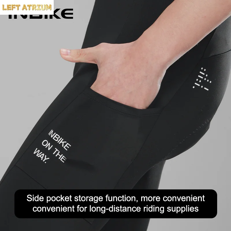 INBIKE 여름 남성용 사이클링 빕 팬츠 통기성 사이클링 바지 사이클링 저지 퀵 드라이 MTB 로드 바이크 사이클링 팬츠