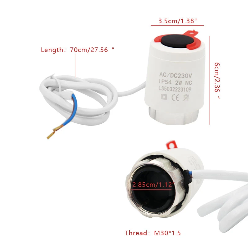 Electric Heating Actuator 230V Thermal Actuator Radiator for Manifold Underfloor Heating NC Valve N58A