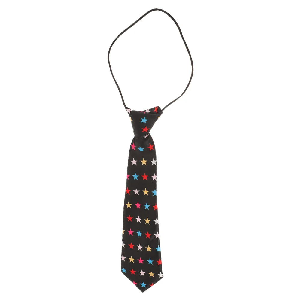 

Boy's Tie Kids Dress Neck Prop Rubber Band Neckties Boys Student for Uniform Fabric Child
