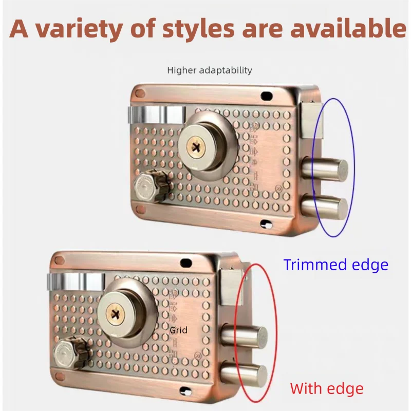 Serrures de porte extérieures en acier inoxydable, serrure de sécurité antivol, serrure de porte en bois à assurance Multiple avec clés, quincaillerie de meubles