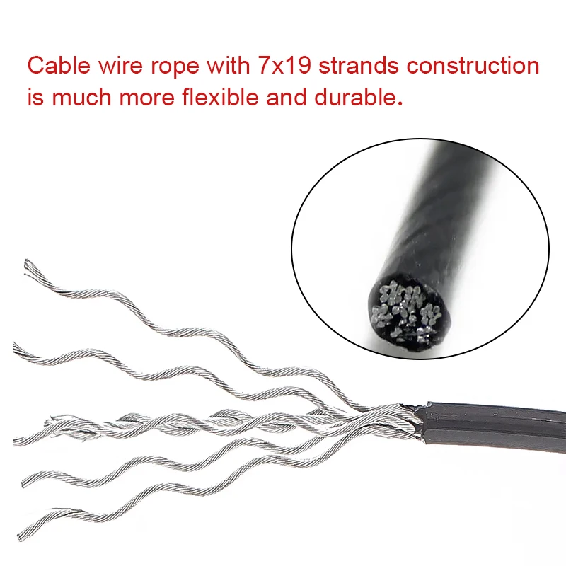 Thick 5mm/6mm Gym Cable Steel Wire Rope Fitness Equipment Accessories For Home Gym Pulley Machine Pull Down Replacement Parts 2