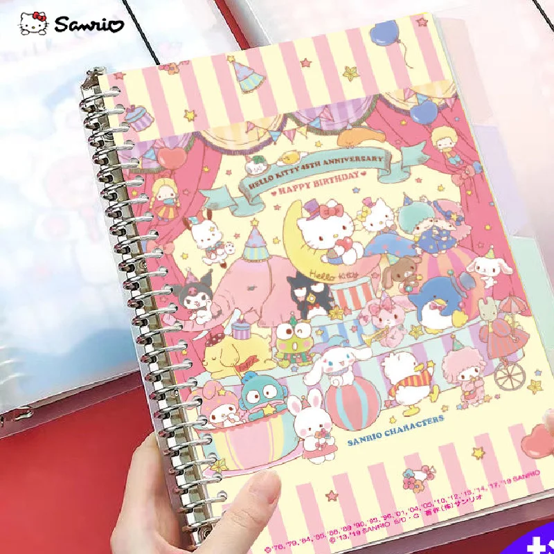 2023 A5 Sanrio Transparent Loose Leaf Binder Notebook Kawaii Hello Kitty  Cartoon Student Diary Notepad Office School Supplies