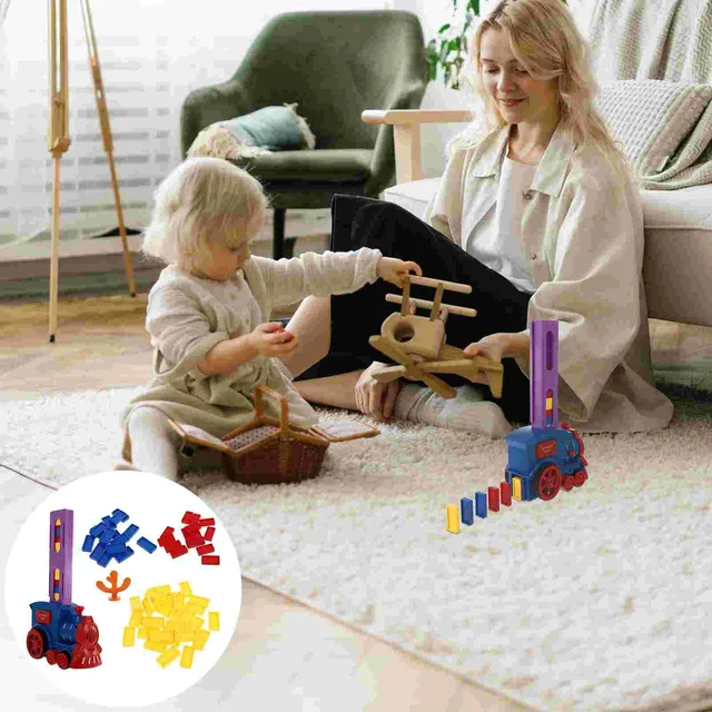 1 Set of Interesting Domino Playthings Educational Plaything Train Domino 2