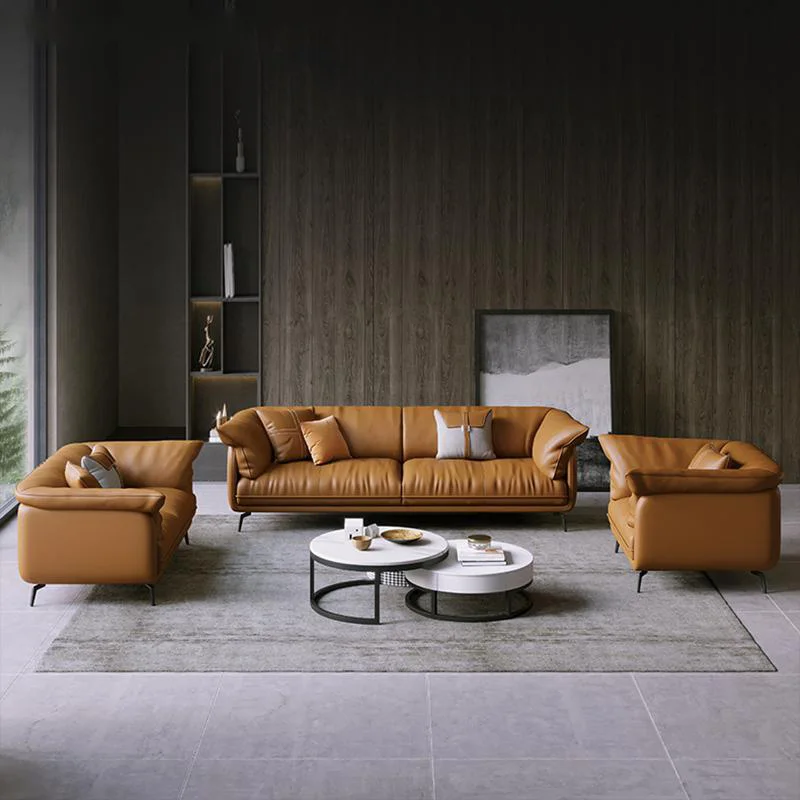 Sofá minimalista moderno De cuero para sala De estar, conjunto De muebles De apartamento, combinación De Color personalizado