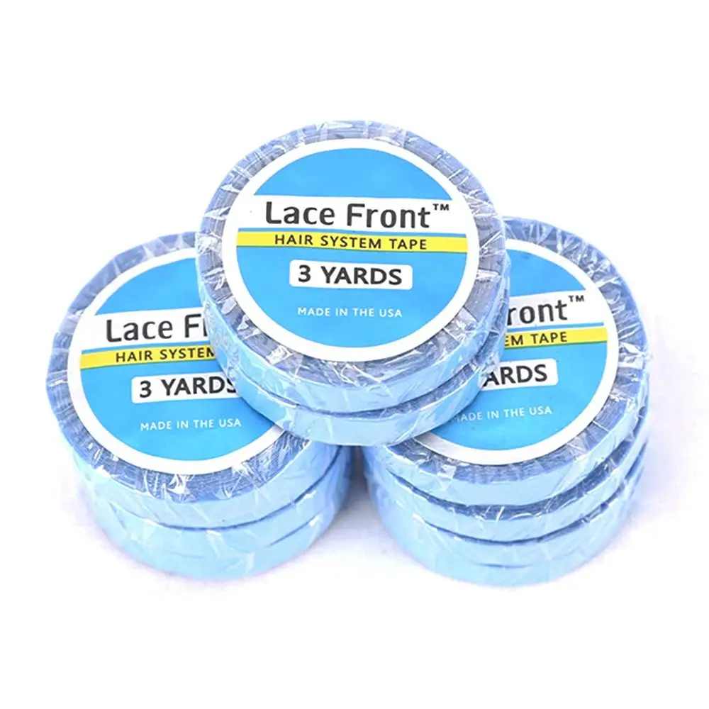 3Yards/Roll Double-Sided Wig Tape Waterproof Ultra Hold Hair System Tape Strong Adhesive Blue Lace Front Glue hair extension tape