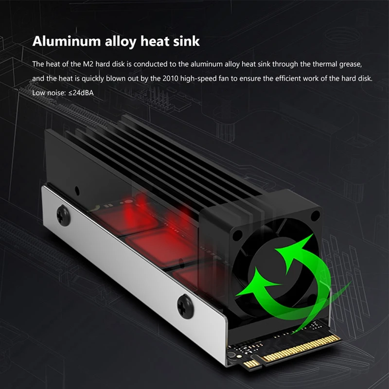 M.2 2280 SSD PCI-E NVMe 히트 싱크 솔리드 스테이트 하드 디스크 라디에이터 쿨러 알루미늄 히트 싱크 냉각 열 패드 쿨러-A23U