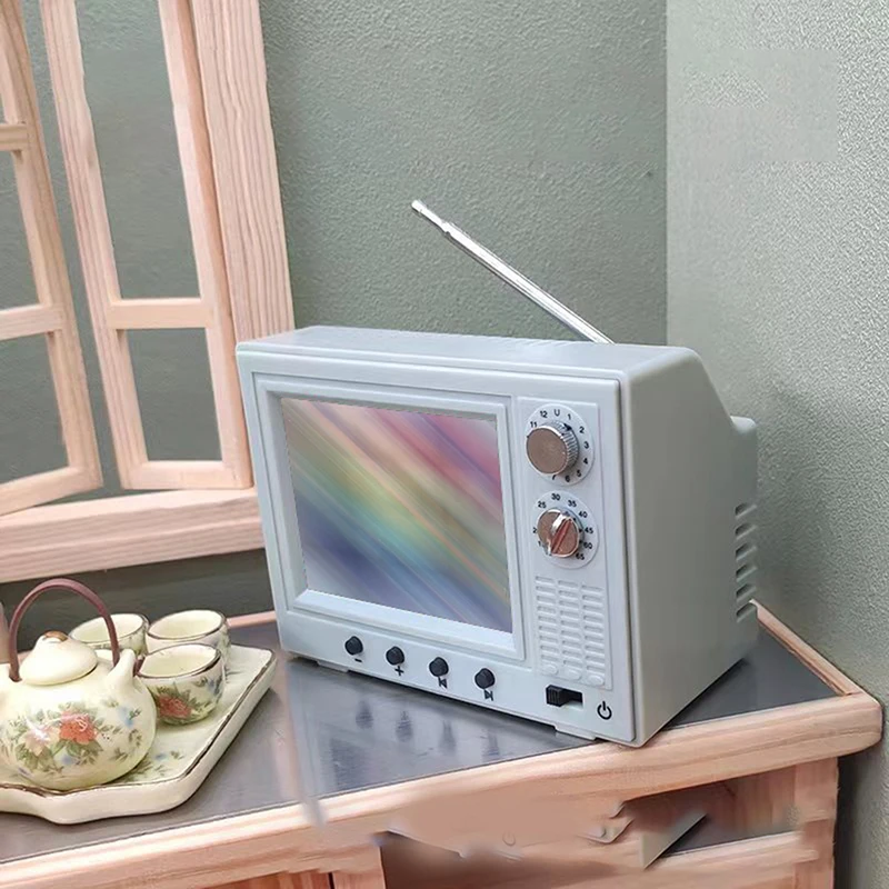 

Кукольный мини-домик в масштабе 1:12, ТВ, USB зарядка, игрушка, украшение, имитация игрушки