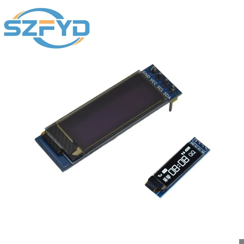 0.91 Inch 128x32 IIC I2C White / Blue OLED LCD Display DIY Module SSD1306 Driver IC DC 3.3V 5V For Arduino
