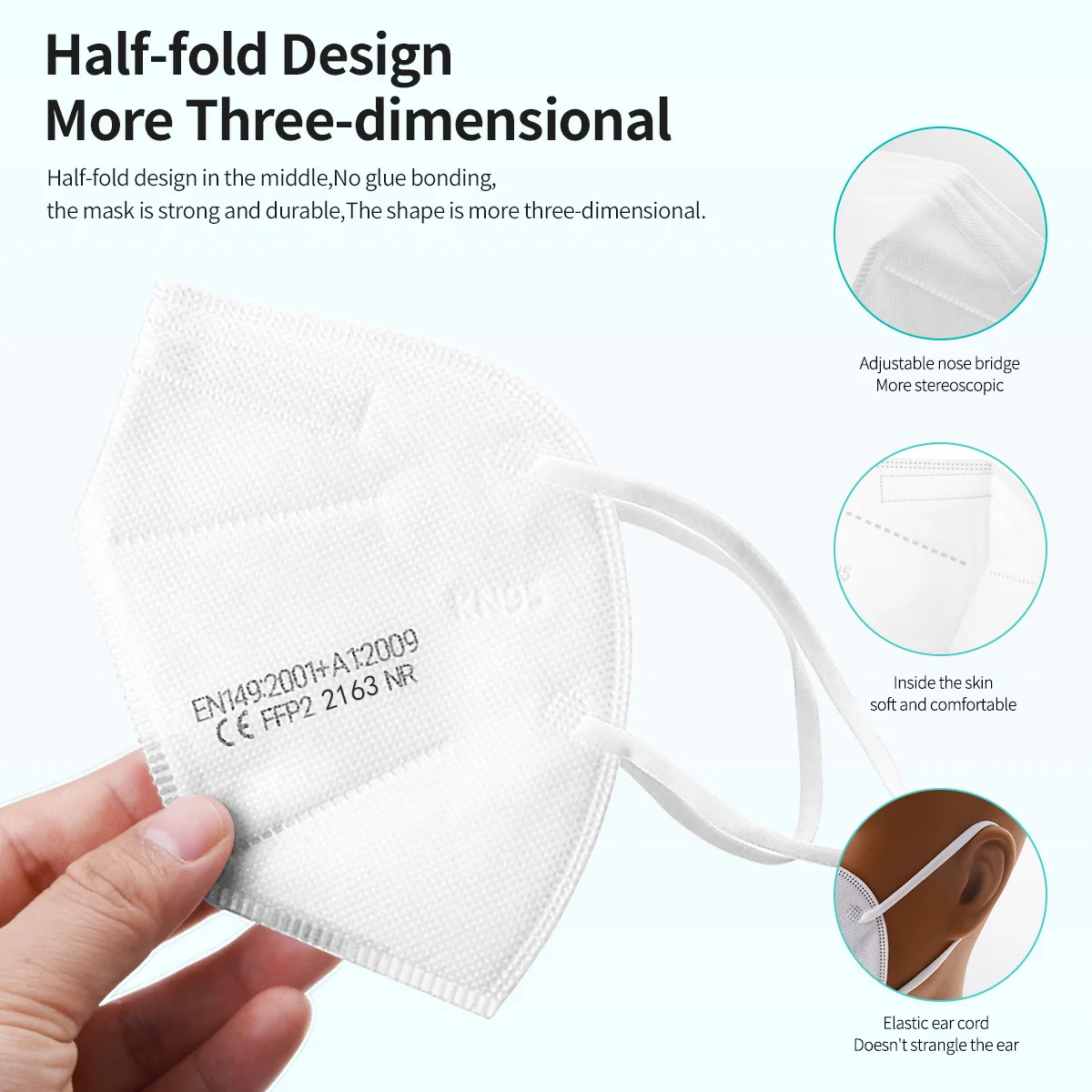 Health Protective KN95 face mask 5 layer filter dust port  mascarillas FFP2 Nonwoven health Protective N95 mask Reusable Face 4