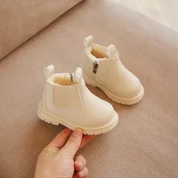 Baby Boots 2024 Winter Infant Warm Fur Shoes Newborn First Walkers Toddler Little Boys Girls Ankle Leather Boots Pink, Black 4