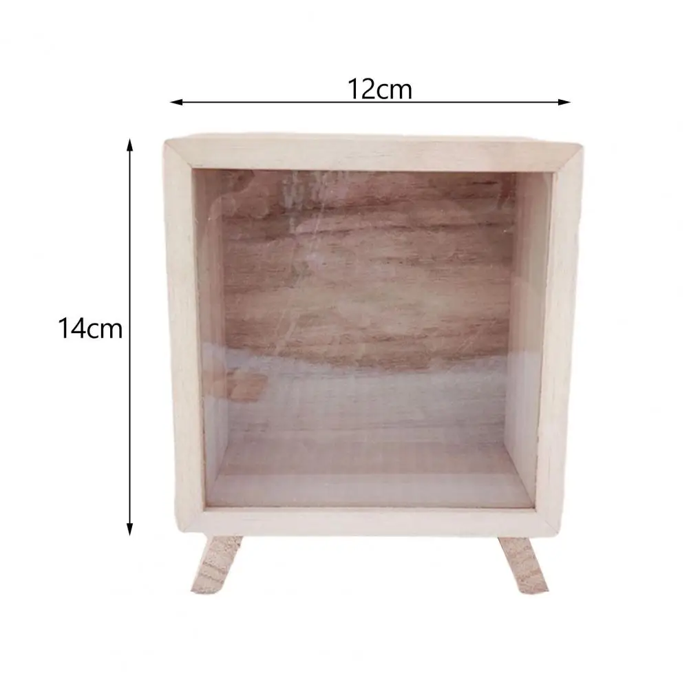 Wooden Piggy Bank with Whiteboard Marker Only Into Money Clear Window Coin Storage Jar Savings Boxes Money Box Kids Money Bank 6