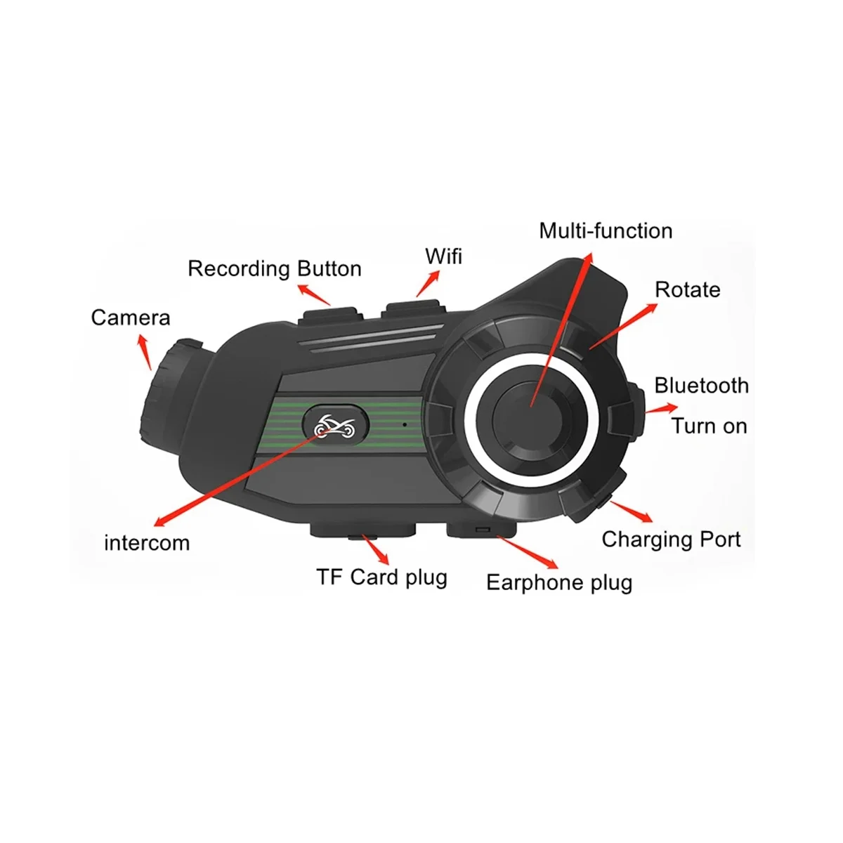 

S3 Motorcycle Helmet Camera HD Bluetooth Wifi Motorbike DVR Dash Cam Wireless BT 5.1 Helmet Intercom( 2K)