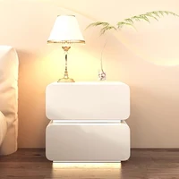 Table de chevet de luxe Premium avec lumière, chambre à coucher tendance, jolies tables de chevet avec compartiment Secret, meubles Criado Mudo Design 5