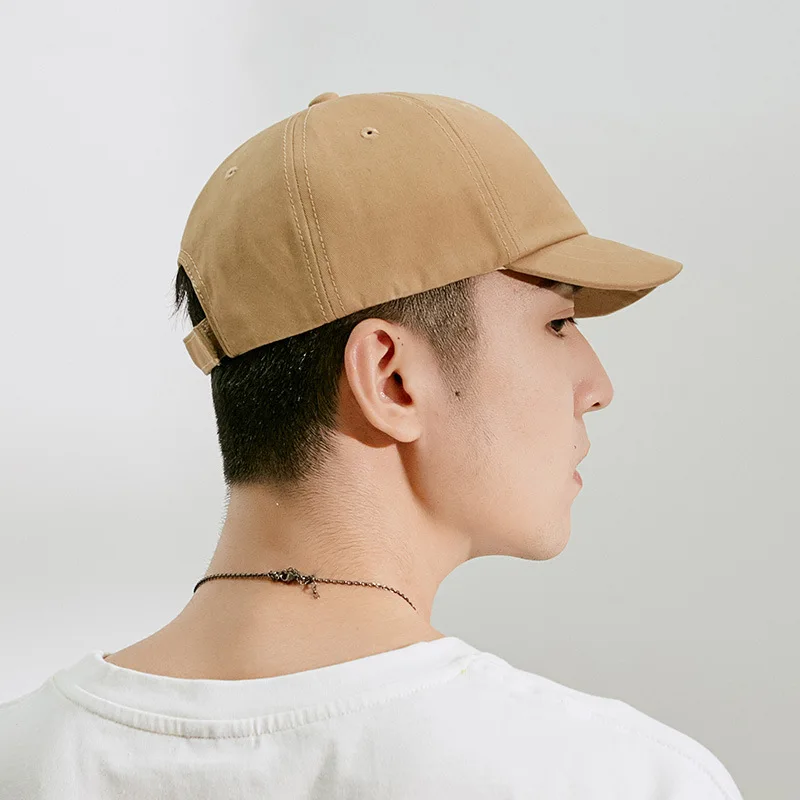 Hip Hop Retro Short Brim Baseball Hat Men Male Soft Cotton