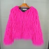 New Autumn Winter Warm Women Faux Fur Coat Loose Black White Pink Plush Coat Female Fur Jacket 3