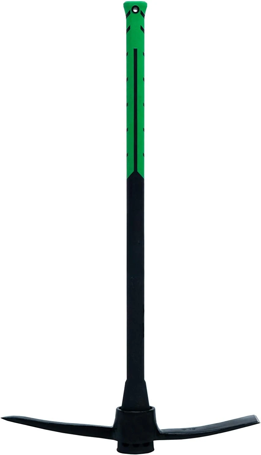 Pick Mattock with Heavy Duty Forged Head Construction, Solid Fiberglass Core, Ergonomic No-Slip H-Grip Handle, Garden Pick Axe
