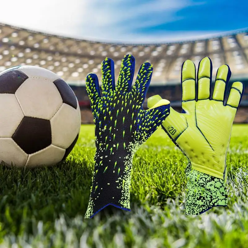 

Latex Goalkeeper Gloves Adults Teenager Football Professional Protection Goalkeeper With Strong Grips Palms Soccer Goalie Gloves