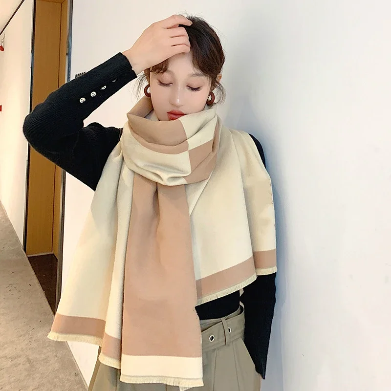 Luxury Brand Winter Cashmere Scarf Women 65x185cm Female Warm Pashmina Shawls Wrap Scarves Blanket Thick Ladies Bufanda Design